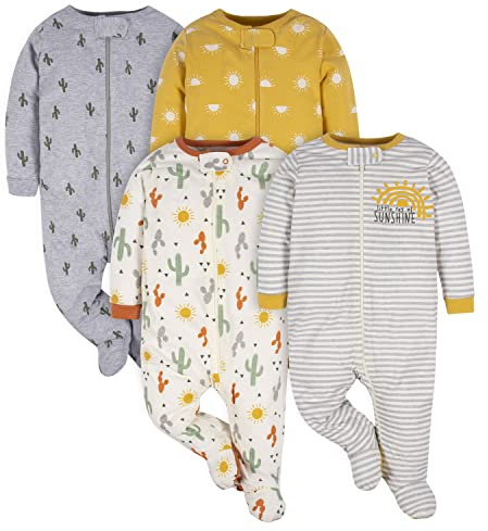 Gerber Unisex Baby 4 Pack 'N Play Footie And Toddler Sleepers, Southwest, Newborn