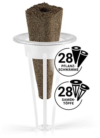 N8WERK Ersatzset Anzuchtsystem | Set mit 28 Pflanzschwämmen und 28 Samentöpfen | Hydroponische Anzuchtsysteme | Zum Anzüchten von Gemüse, Blumen & Kräutern