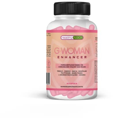 Healthy Fusion, G Woman | Potenter Aktivator & Stimulans für Frauen | Steigert Energie & Leistungsfähigkeit | Maca, Tribulus, Ginseng, Ginkgo | 60 Kapseln