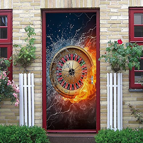 3D Türaufkleber Türtapete Selbstklebend Türposter Casino-Roulette-Unterhaltungsspiel 90 X 210 Cm Türfolie Poster Tapete Fototapete Wasserdichte Abnehmbare Tapete Vinyl Tür Aufkleber Innentür Schlafzi