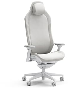 Fractal Design Refine Fabric Light Gaming Chair – Ergonomisk Gamingstol med 4D Justerbar Armstöd - Mjukt, skumvadderat säte - flexibel svankkudde