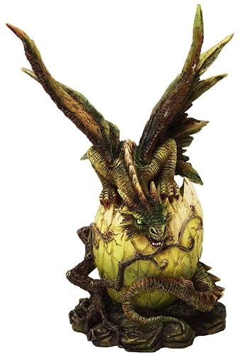 MystiCalls Drache auf Drachenei im AST - Fantasy Drache Figur Babydrache