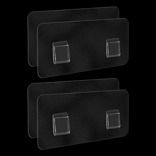 Ymapinc 4 Stück Transparent Klebehaken für Duschregal | Selbstklebend Wandhaken Wasserdicht Doppel Haken für Regal Korb Küche Badezimmer Ohne Bohren