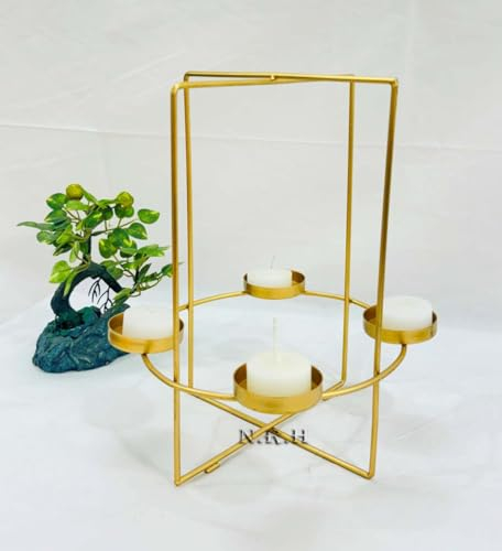 Anneaux ronds décoratifs en métal doré pour bougie chauffe-plat, centres de table, bougies romantiques, dîner pour décoration d'intérieur