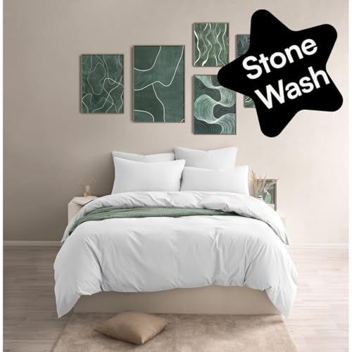 Seralino Bio Perkal Bettwäsche 135x200 Weiß| Bettwäche Perkal 135 x 200 inkl Kopfkissenbezug 80x80| weiche Bettwäsche 135x200 |mit Reißverschluss| Bettbezug Baumwolle