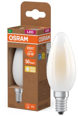 Osram LED-Lampe in klassischer Edisonform, mit dekorativem LED-Filament, Energieeffizienzklasse A, E27, 2.2 W, 470 lm, 2700 K, warmweiß. Ohne Aufwärmen, sofort 100% Licht. Geringes Flackern.