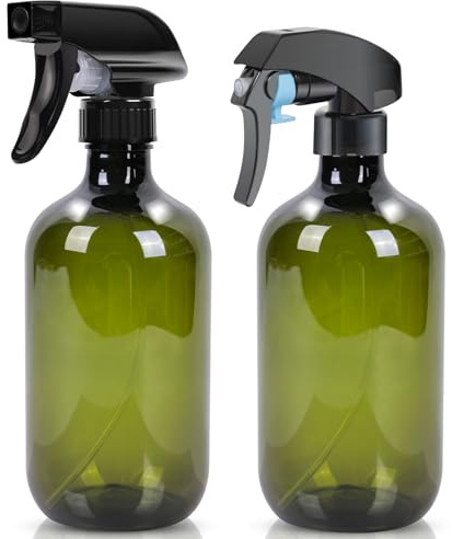 Calvalor Zerstäuber für Wasser, Haarsprüher, Handsprüher, Garten, 2 Stück, 500 ml, leer, Pflanzenspray, leere Flasche, Spray für lockiges Haar (grün)