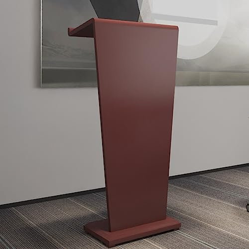 Gebogener Podiumständer aus Holz, Kirche, Kanzel, minimalistisches Design für Schulen, Hochzeiten und Büros, 114,4 cm Höhe, bodenstehend, Rednerpult, Präsentationsständer (braun)