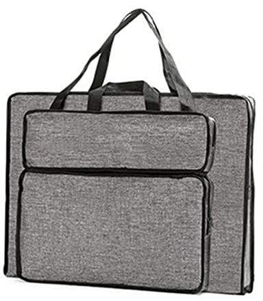 Itkcozcg Bürobedarf, 4K/8K Kunsttasche mit Griff und Reißverschluss, große Kapazität, Zeichenbrett-Tasche für Pinsel, grau, 52.5x7x38.5cm, Bürobedarf