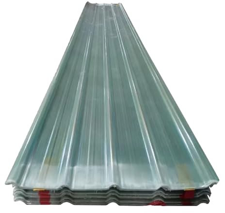 Hoixin Paneles para Tejado Transparente Hojas de Techo Corrugado Espesor 1,2 mm Placa de Iluminación Natural de Fibra de Vidrio Protección contra la lluvia y el sol Alta dureza y fácil de doblar(120x9