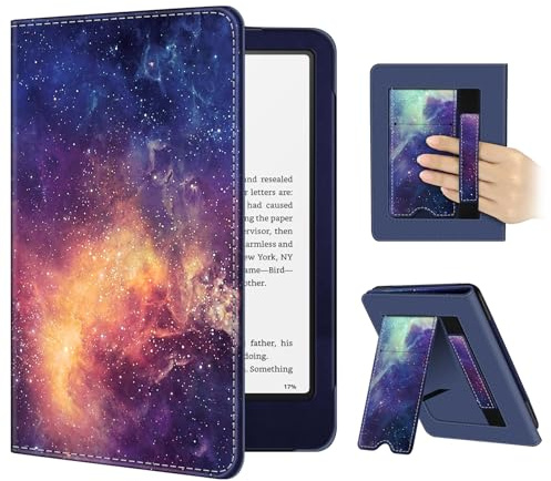 Fintie Hülle für 7 Kindle Paperwhite(12. Generation)/Kindle Colorsoft | Paperwhite Signature Edition 2026, Kickstand Case mit Handschlaufe, Rückseiten-Magnet, Auto Sleep/Wake, Die Galaxie