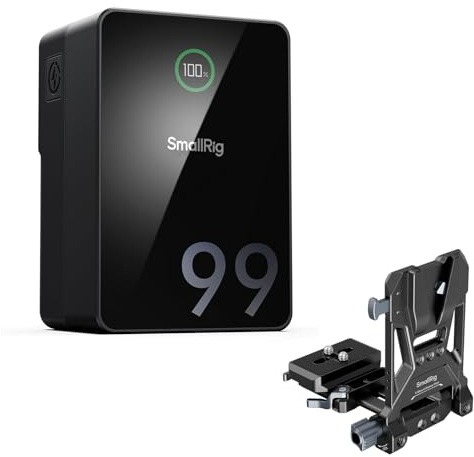 SMALLRIG V Mount Battery VB99 Pro, 99Wh / 6800mAh, PD 100W USB-C Charging | Mini V-Mount Battery with V-Mount Battery Plate, V Mount Battery and Plate for DSLR Camera, Camcorder - 5046
