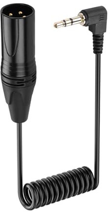 SinLoon Cavo mini jack stereo da 3,5 mm a XLR maschio per microfono Cavo audio mini jack Aux da 1/8 di pollice placcato in oro a XLR maschio mono per telefono cellulare, laptop-0,5 M (3 Pin Male)