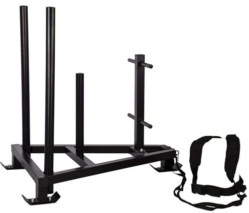 Diamond【Slitta Cross Training Professionale Prowler Power Sled con Imbragatura | Carico Max 270Kg | per Spinta & Trazione | Compatibile con Dischi Foro 50mm & 25mm | Fitness, Palestra, Atleti