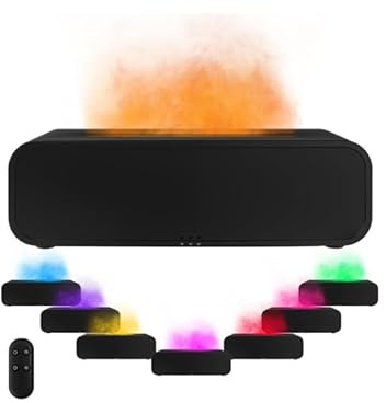 Diffusore di Oli Essenziali con Effetto Fiamma,Diffusore Profumo Ambiente con Telecomando,umidificatore con timer,7 colori LED,adatto per camera da letto,lavoro,meditazione,relax e yoga (250 ml)