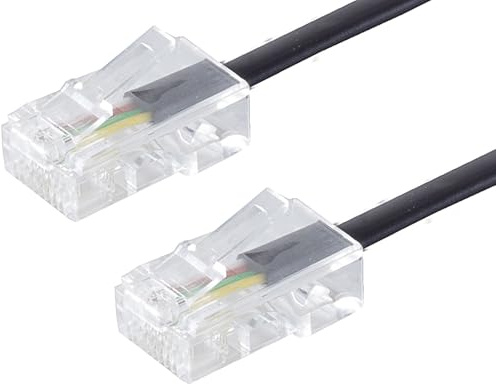 1aTTack.de 1 x 20 m – telefonkabel 8/4 RJ45 (8P4C) västerländsk kontakt till 8/4 RJ45 (8P4C) platt för telefoner, telefonsystem, router, modem