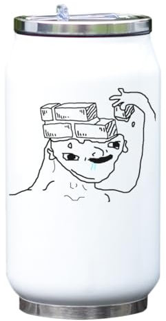 Wojak Brainless Dumb As Bricks Bouteille isotherme isotherme Blanc Taille unique