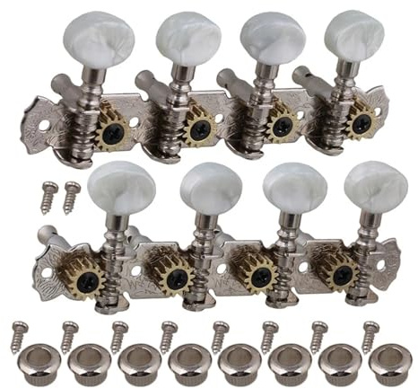 4+4 White Pearl Button Mandolin Machine Heads