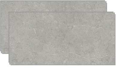 IZODEKOR – SPC Wandpaneel Betonoptik/Natursteinoptik Grau 60x120cm – 2 Stück – Wasserfest, Kratzfest, Hitzebeständig Spritzschutz– SPC Wandverkleidung für Küche & Bad - Stein Grau