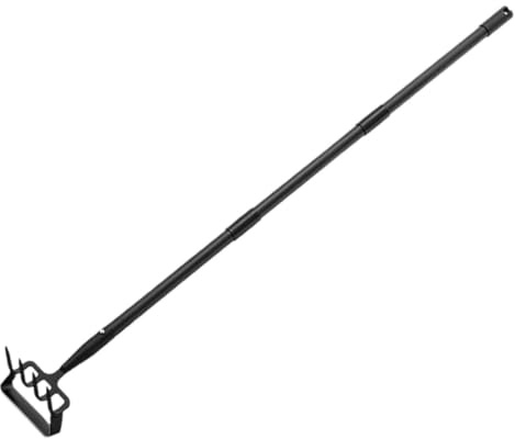 BESTonZON Rastrillo De Mano y Azada De Jardín para Césped y Tierra, Herramienta Manual Ergonómica De Acero Inoxidable 3 Secciones 1,2 M, Adecuado para Deshierbar, Excavar y Trasplantar Al Aire Libre