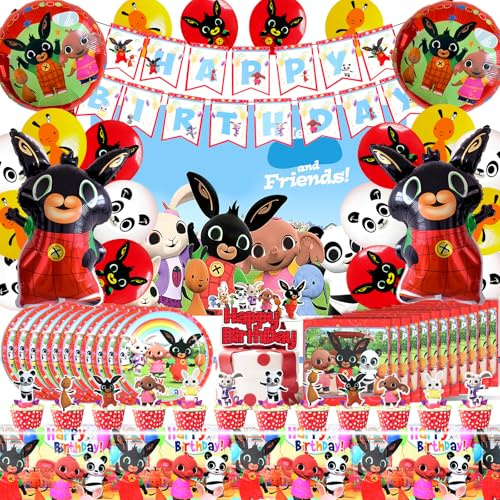 Bing Addobbi Compleanno, Bing Party Kit, Festa Tema Bi Ng, Palloncini Tema Bunny, Stoviglie Per Feste di Compleanno Bunny, B ing Sfondo Com Pleanno, Kit Piatti Tovaglioli Com Pleanno B ing