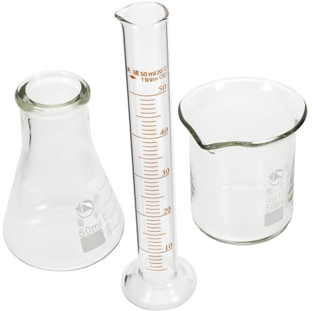 Alipis Graduated Cylinder Measuring Cup and Laboratory Beaker Glass Measuring Cylinder for Chemistry Experiment for Home Science Kit