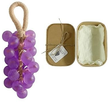 Crystal Grape Soap,2026 New Grape Soap on a Rope,Handcrafted Grape Soaps,Gentle Cleansing Soaps,for Washing Hands And Fresh Air Women & Men (1, Dark-Lavender)