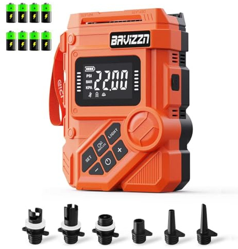 BAVIZZN Sup Pumpe Elektrische Akku 22PSI Elektrische Sup pumpe Mit Akku 59.2WH 12DC Typ-C-Anschluss Inflator & Deflator für Paddle-Board,Boot,Kayaks,Wassersport(ORANGE)