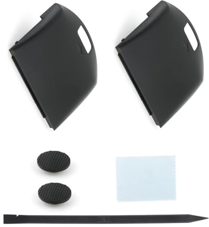 RongZy Black Battery Back Door Cover Case for Sony PSP 1000 1001 1002 1003 Fat Black Cover Replacement Rear Battery Shell Accessories with Repair Set Tools 2PCS