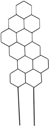 Toddmomy Treillis pour Plantes en Pot en Fer Noir, Support pour Plantes Grimpantes de Nid d'abeille, Petit Treillis 13 X 38,5 Cm, pour Jardin Intérieur et Extérieur, Support Décoratif