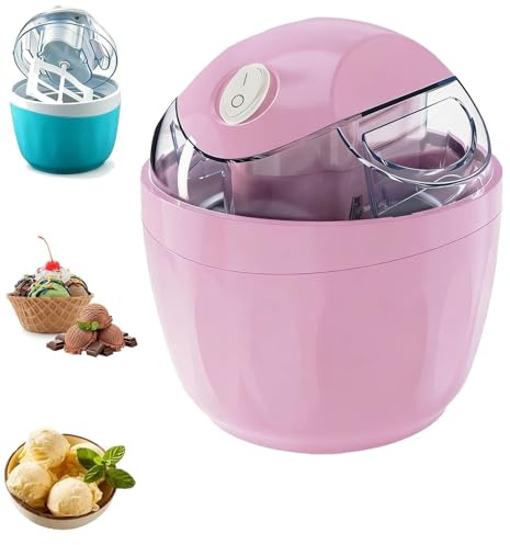 Mini heladera casera, fácil de usar en solo 15 minutos. Prepara helado y yogur helado en porciones individuales. Ideal para familias. (Pink)