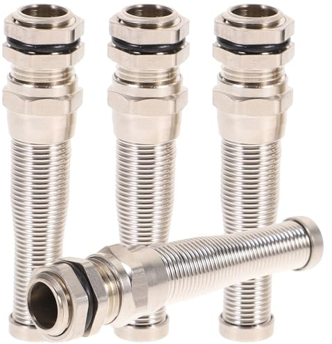 SHINEOFI 4pcs Brass Cable Gland Connector Strain Relief Joint Anti-Bending Lock for Electrical Wire and Armoured Cable