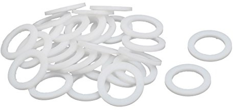 sourcing map 30pcs Rondelles PTFE Plat Blanc 22mm OD 15mm ID 2mm Épaisseur | Joint Étanchéité pour Robinet Tuyau