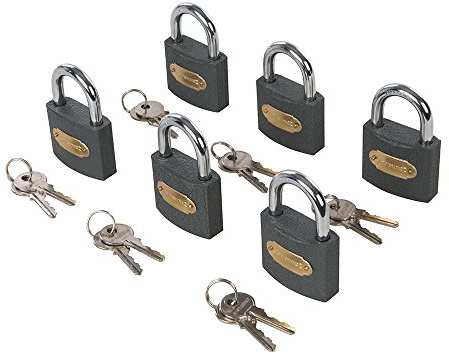 Silverline 407238 Iron Padlock Keyed Alike 6pk 50 mm