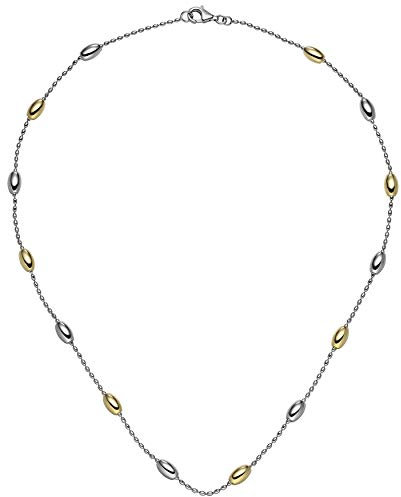 Jobo Damen-Halskette aus 925 Sterling Silber Bicolor vergoldet