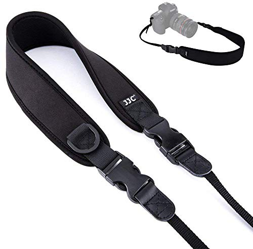 JJC Sangle de cou réglable en néoprène avec clip à dégagement rapide pour appareil photo reflex Sony Fujifilm Olympus DSLR