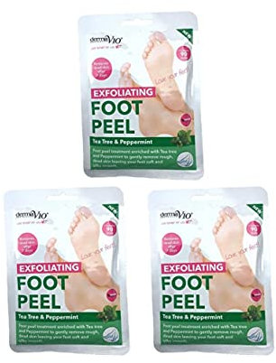 Derma V10 Exfoliating Foot Peel Mask, Pack of 3