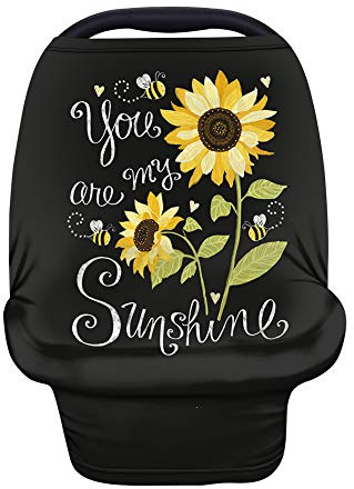 Coloranimal Autositzbezug mit Aufschrift You're My Sunshine, Sonnenblumen-Motiv, für Babys, Mädchen, Jungen, als Geschenk, universeller Stillbezug, für Einkaufswagen, Kinderwagen und Hochstuhl