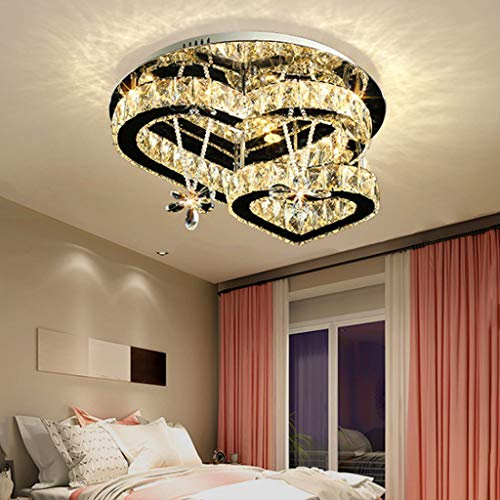 AHQX Moderne Deckenleuchte LED K9 Kristall Deckenlampe 42W Mit Deckenlicht Herzförmig Romantische Acryl Deckenbeleuchtung Esszimmer Schlafzimmer Wohnzimmer Kinderzimmer Kronleuchter