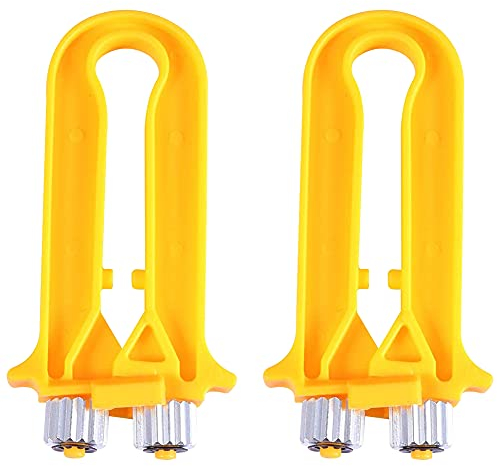 2 Stück Bienenstock Werkzeug Bienenzucht Drahtspanner Imkereibedarf Hive Rahmenwerkzeug Kabelspanner Crimper mit Metallräder und Kunststoffgriff Imkereiausrüstung - Gelb