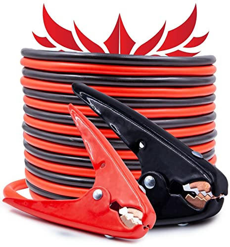 Heavy Duty 2 Gauge 20 Ft Battery Booster Cable Emergency Power Jumper 600 Amp