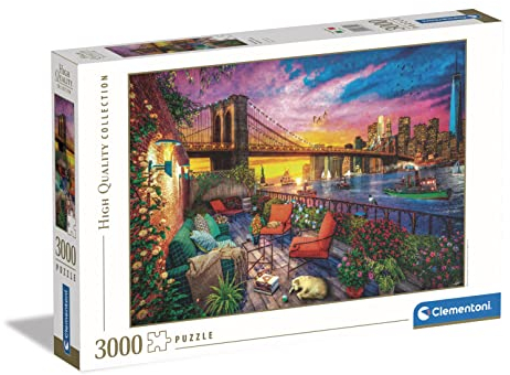 Clementoni - 33552 collection Age 10+ Manhattan Balcony Sunset - Jigsaw Puzzle 3000 Pieces, Jigsaw Puzzle For Adults - Made In Italy