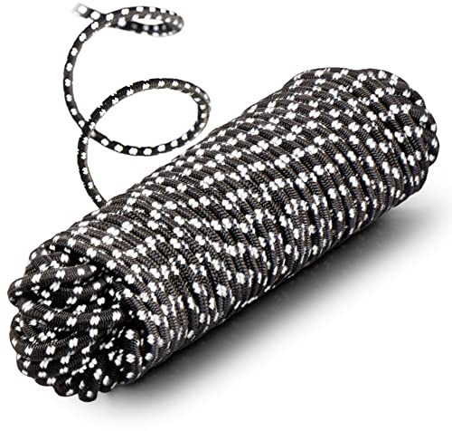 com-four® Spanngummi, 10m x 4mm, Spannseil für Banner, Plakate, Zelte | Pavillon - Gummiseil für Transport - Camping - Sport - Gepäck - Expanderseil als Planenspanner - reflektierend