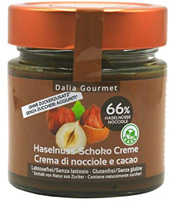 Crema spalmabile | Senza aggiunta di zuccheri con ERITRITOLO - STEVIA | Vegan - Senza Lattosio | Senza Glutine | Prodotto artigianale italiano (Nocciole - Cacao con 66% di nocciole)