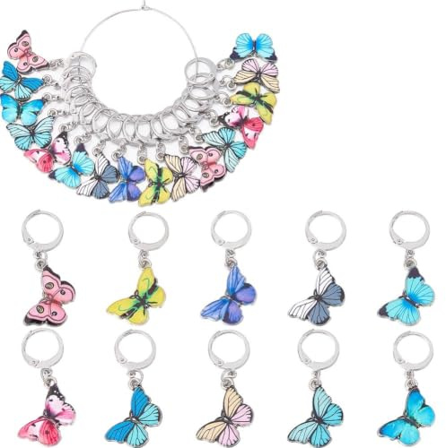 SUNNYCLUE 12 to 30 Sets Locking Stitch Marker Knitting Accessories UK Cute Crochet Stitch Sew Zipper Markers Charms for Jewellery Making Gift Supplies Knit Thread Needleworks Quilting Weaving