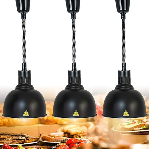 Lampada Scaldavivande, Lampada Riscaldante Cucina, Lampada Riscaldante per Alimenti Regolabile, Lampada Termica Riscaldante con Lampadina da 250W per Cucine e Buffet(Size:3pcs)