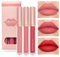 KARLOR Liquid Lipstick Set, 3 Pcs Matte Pink Peach Red Non-Stick Cup Waterproof Long-Lasting Lip Color for Women Teenager (Set B)