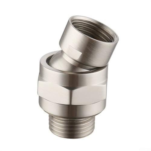 Connecteur de douche en laiton pivotant pour pommeau de douche - Accessoires pour joint à rotule (brossé)