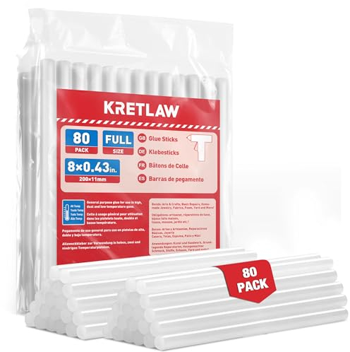 KRETLAW 80 Stück Heißklebesticks, 11 x 200mm Heißklebestifte für die Heißklebepistole zum Basteln, Dekorieren und Reparieren