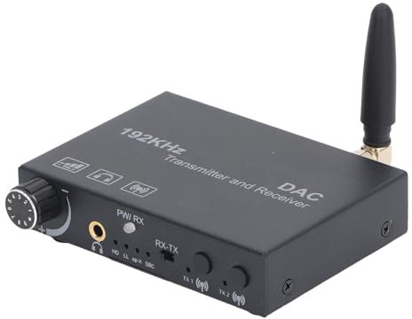 BT 5.3 Convertidor de Audio Digital a Analógico Ajuste de Volumen Transmisor Receptor Coaxial óptico para Oficina en Casa con APTX LL HD Frecuencia de Muestreo 192K